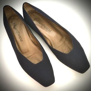 Yves Saint Laurent Navy Flats
